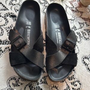 Birkenstock Black Cross Strap Sandals